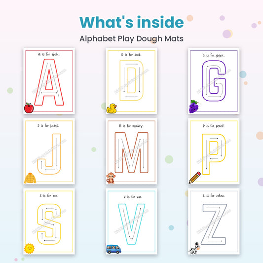 Alphabet Play Dough Mats printable – inside pages preview