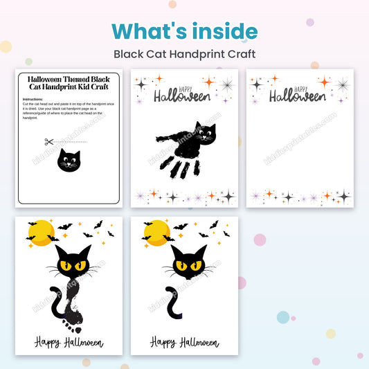 Black Cat Handprint Craft printable – inside pages preview