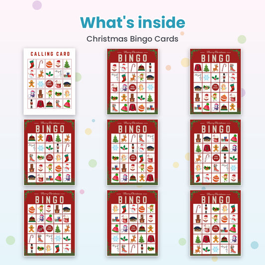Christmas Bingo Cards printable – inside pages preview