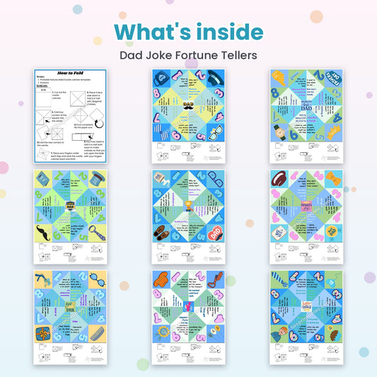Dad Joke Fortune Tellers printable – inside pages preview