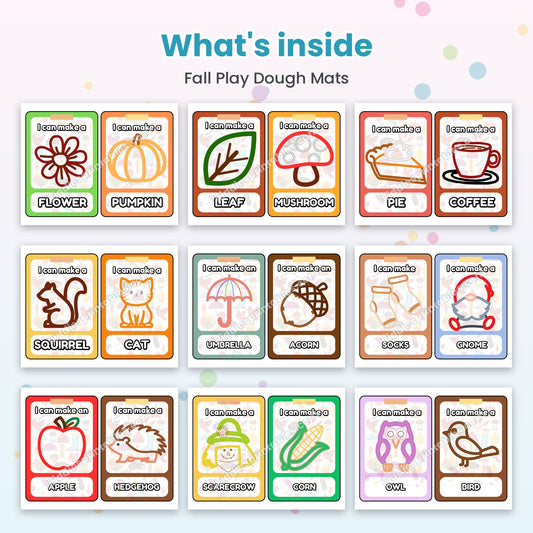 Fall Play Dough Mats printable – inside pages preview