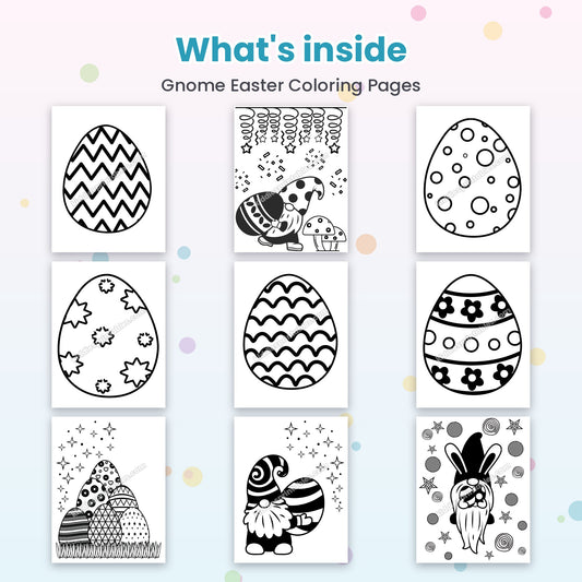 Gnome Easter Coloring Pages – what's inside