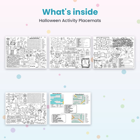 Halloween Activity Placemats printable – inside pages preview