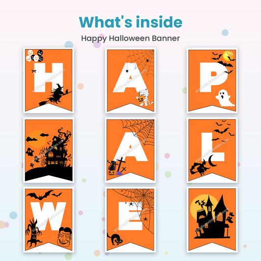 Happy Halloween Banner printable – inside pages preview