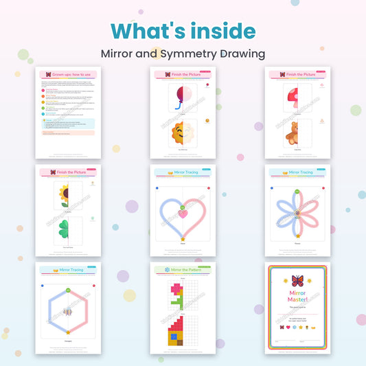 Mirror & Symmetry Drawing printable - inside pages preview