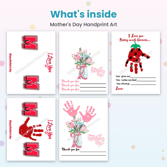 Mother's Day Handprint Art printable – inside pages preview