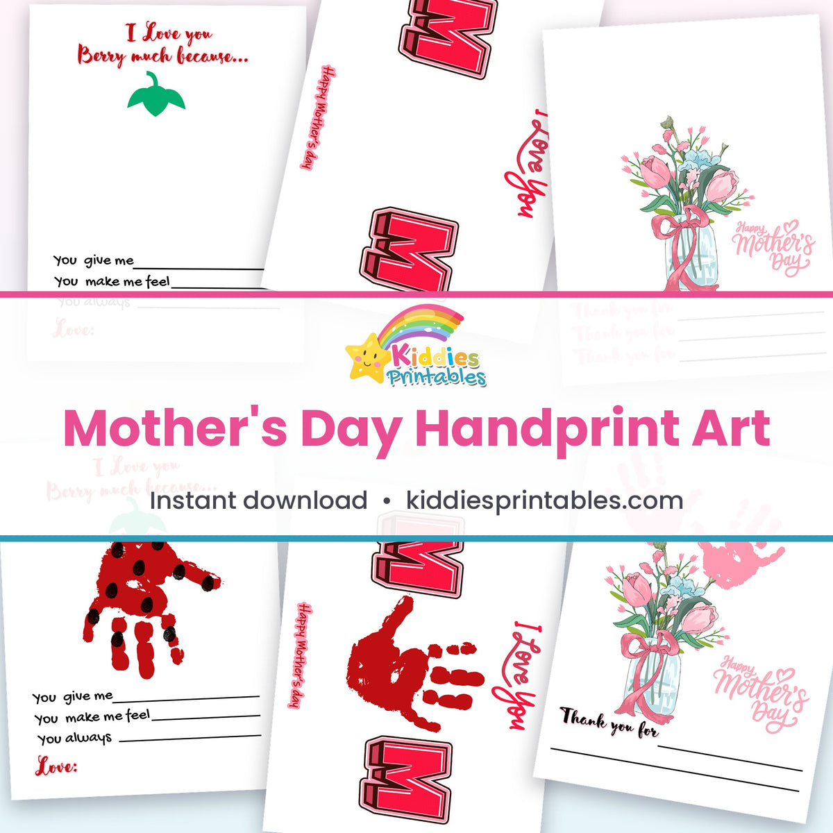 Mother's Day Handprint Art printable – page collage