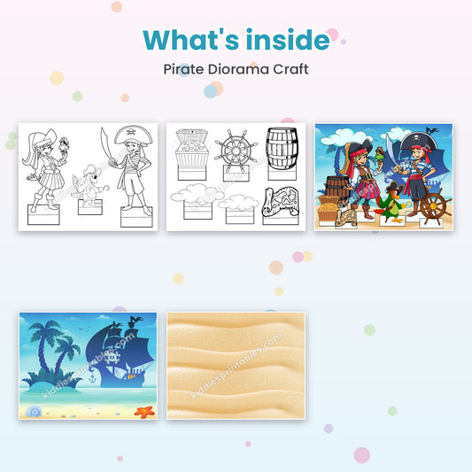 Pirate Diorama Craft printable – inside pages preview
