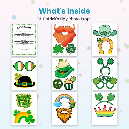 St. Patrick's Day Photo Props – what's inside
