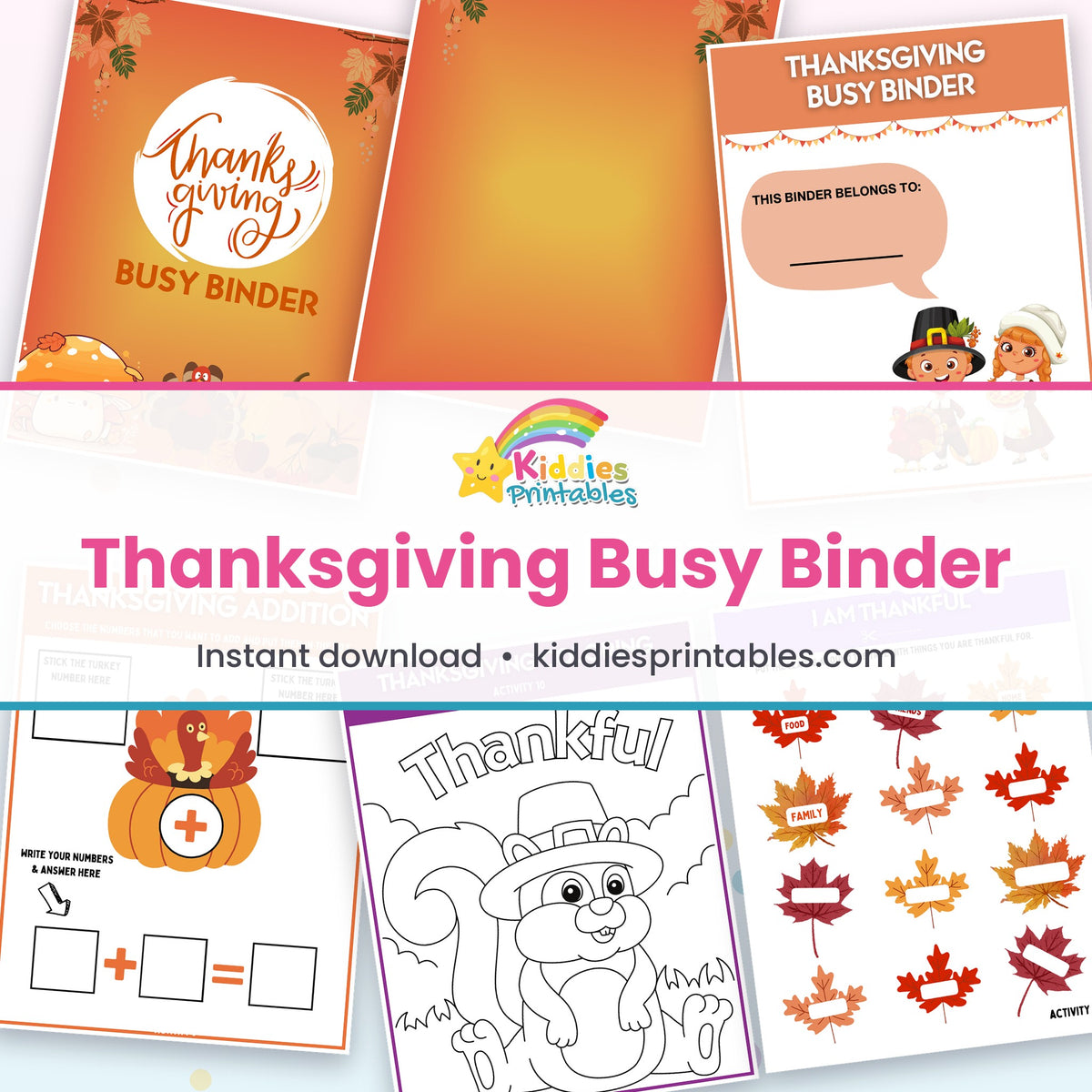 Thanksgiving busy binder activities collage