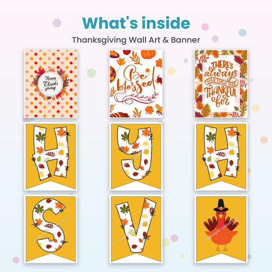 Inside pages of Thanksgiving Wall Art & Banner