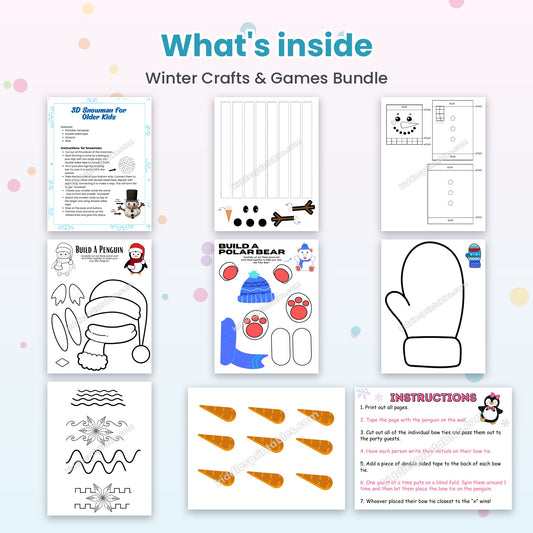 What's inside the Winter Crafts & Games Bundle