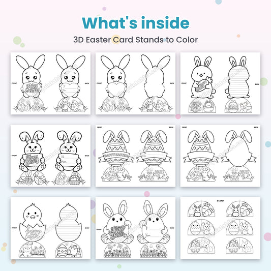 3D Easter Card Stands to Color – what's inside