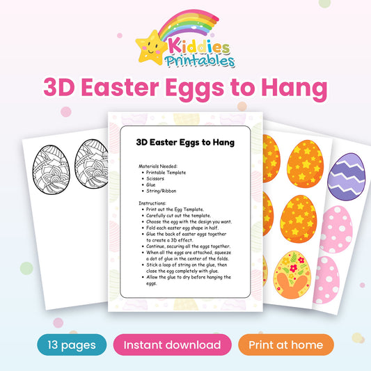 3D Easter Eggs to Hang printable – main preview