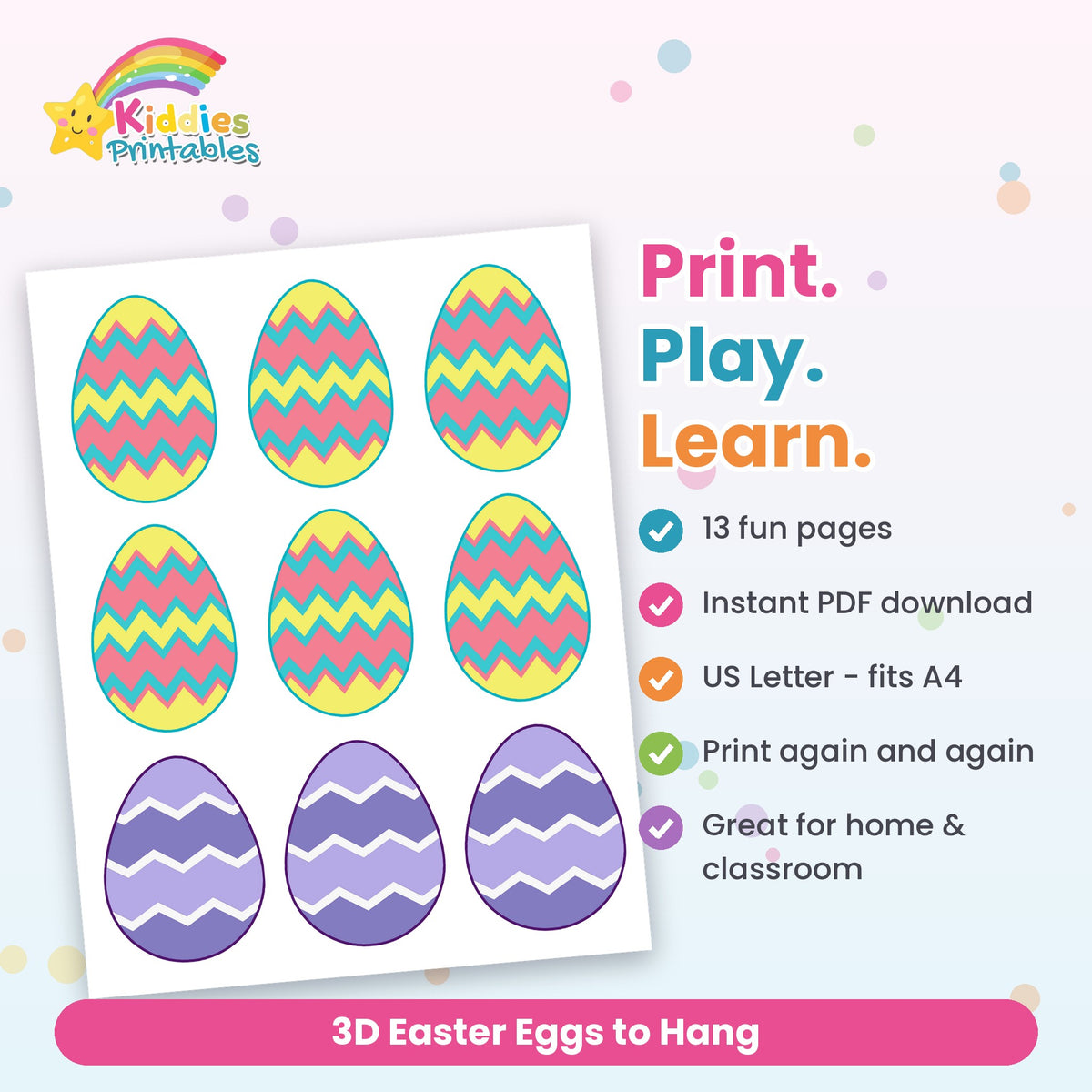 3D Easter Eggs to Hang – features