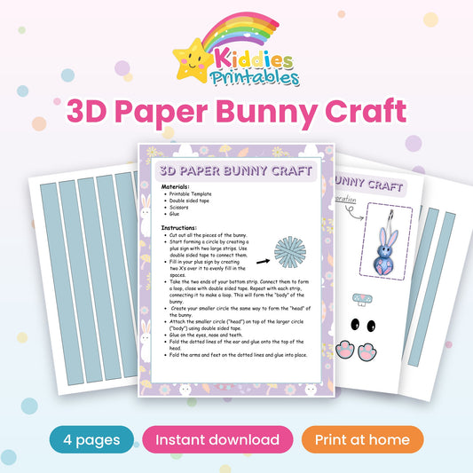 3D Paper Bunny Craft printable – cover