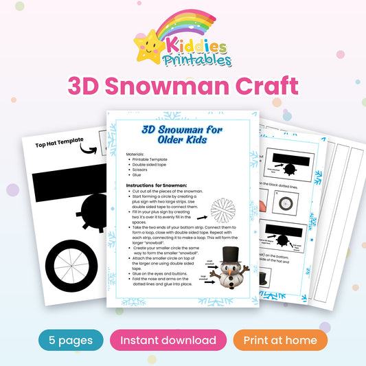 3D Snowman Craft printable – cover