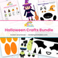 Halloween Crafts Bundle page collage including the 3D bat and 3D pumpkin crafts