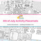 4th of July Activity Placemats printable – page collage