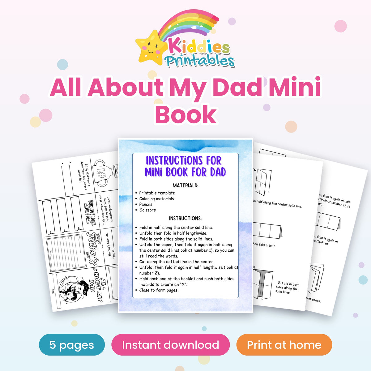 All About My Dad Mini Book printable – cover