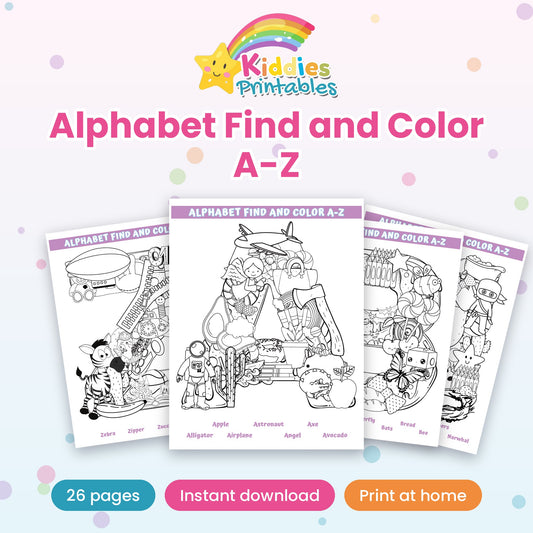 Alphabet Find and Color A-Z printable – cover