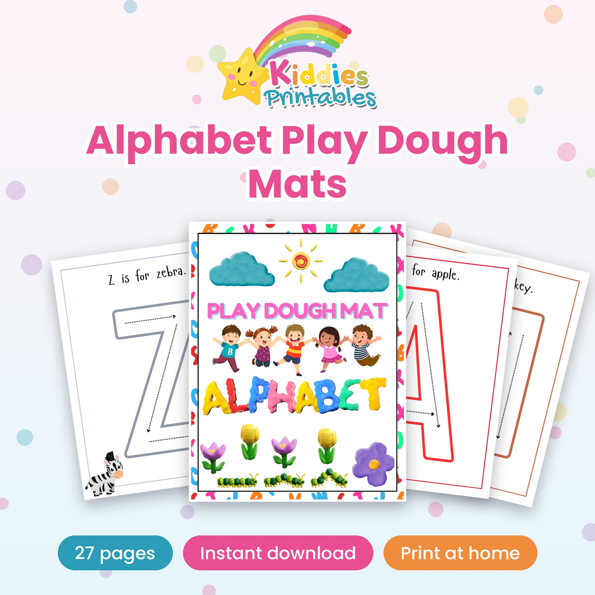 Alphabet Play Dough Mats printable – cover