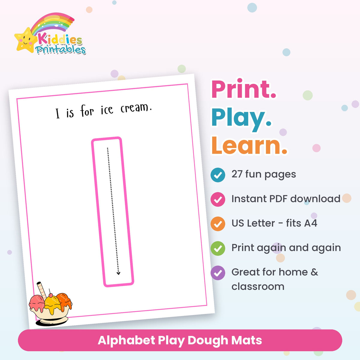 Alphabet Play Dough Mats printable – what's included