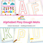 Alphabet Play Dough Mats printable – page collage
