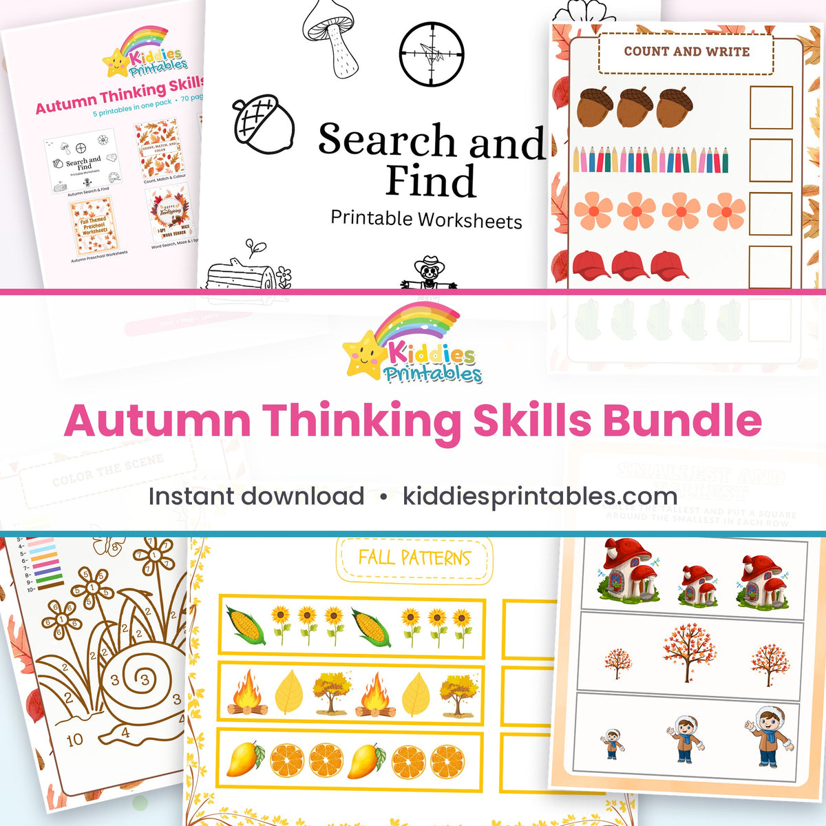 Autumn Thinking Skills Bundle printable – page collage