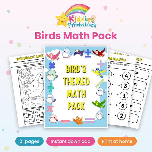 Birds Math Pack printable – main preview