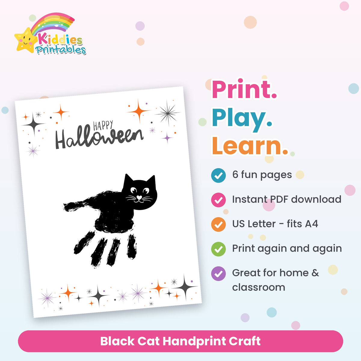 Black Cat Handprint Craft printable – what's included