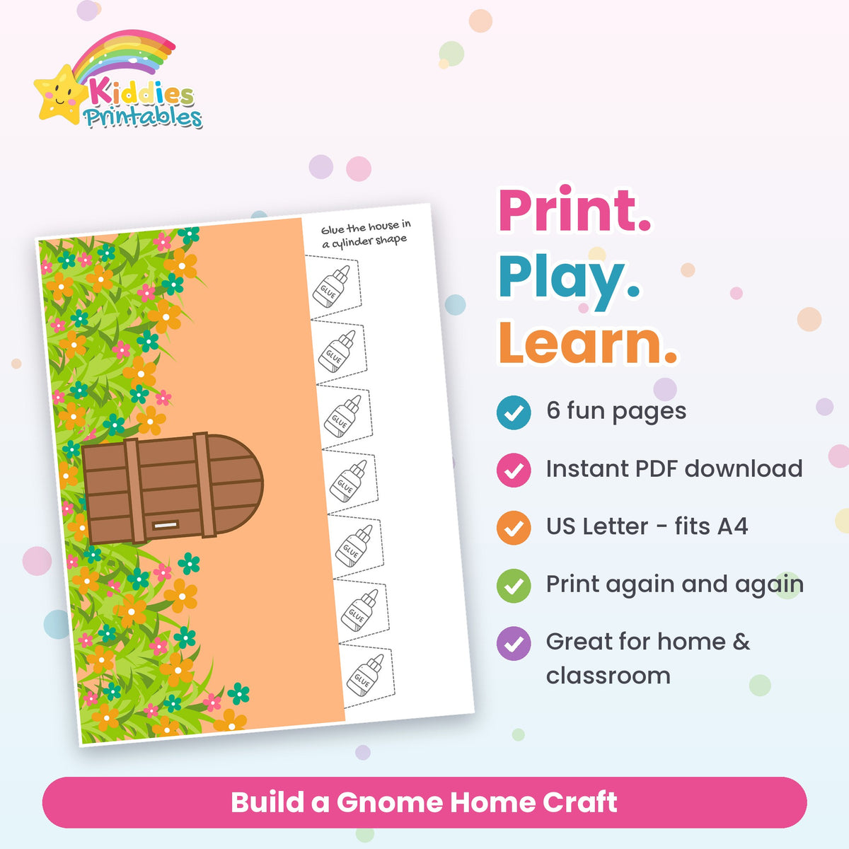 Build a Gnome Home Craft printable – what's included