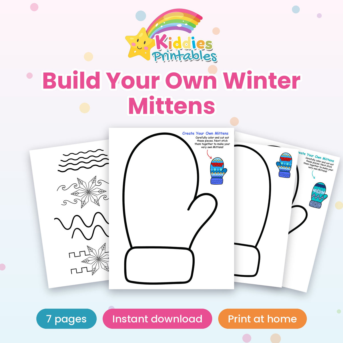 Build Your Own Winter Mittens printable – cover