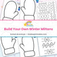 Build Your Own Winter Mittens printable – page collage