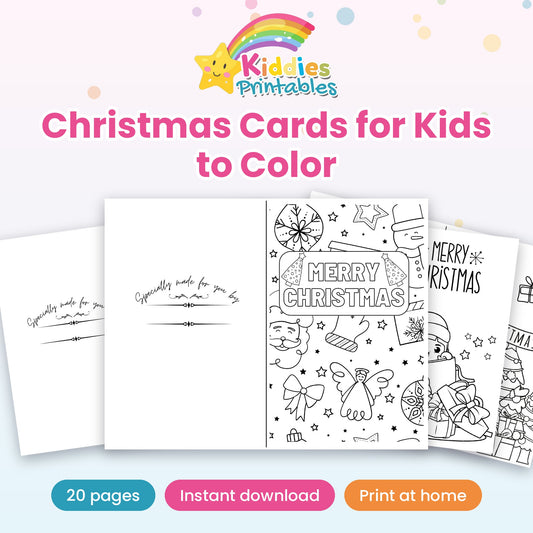 Christmas Cards for Kids to Color printable – cover
