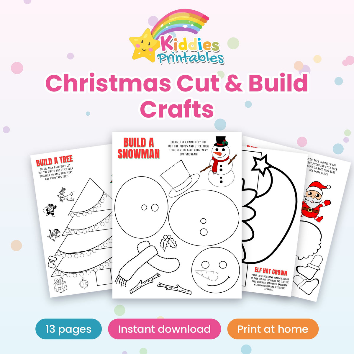 Christmas Cut & Build Crafts printable – cover