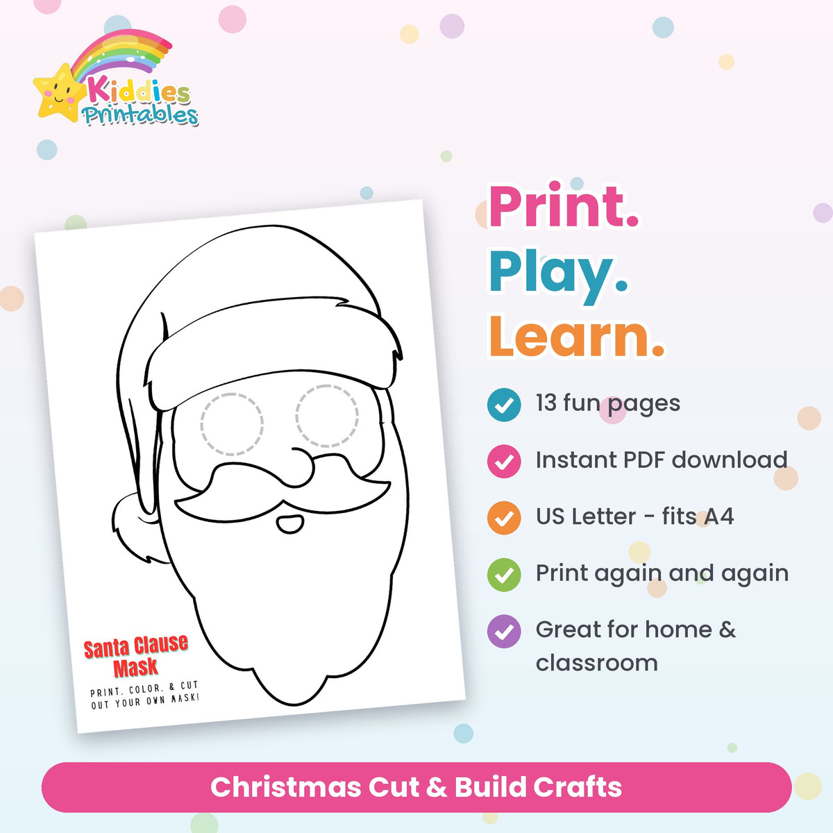 Christmas Cut & Build Crafts printable – what's included