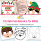Christmas Masks for Kids printable - page collage