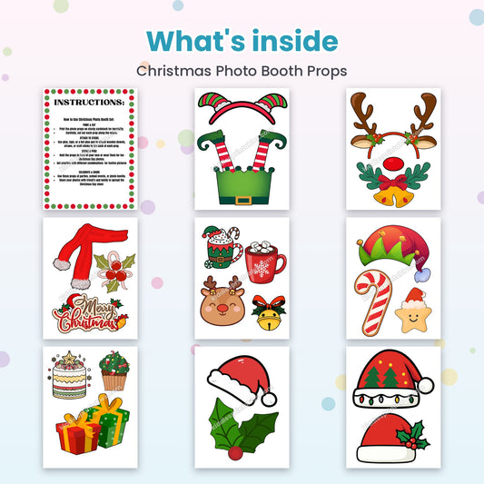 Inside pages of Christmas Photo Booth Props