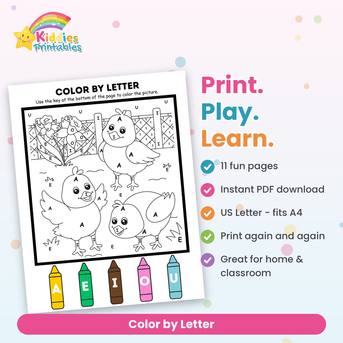 Color by Letter printable – what's included