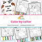 Color by Letter printable – page collage