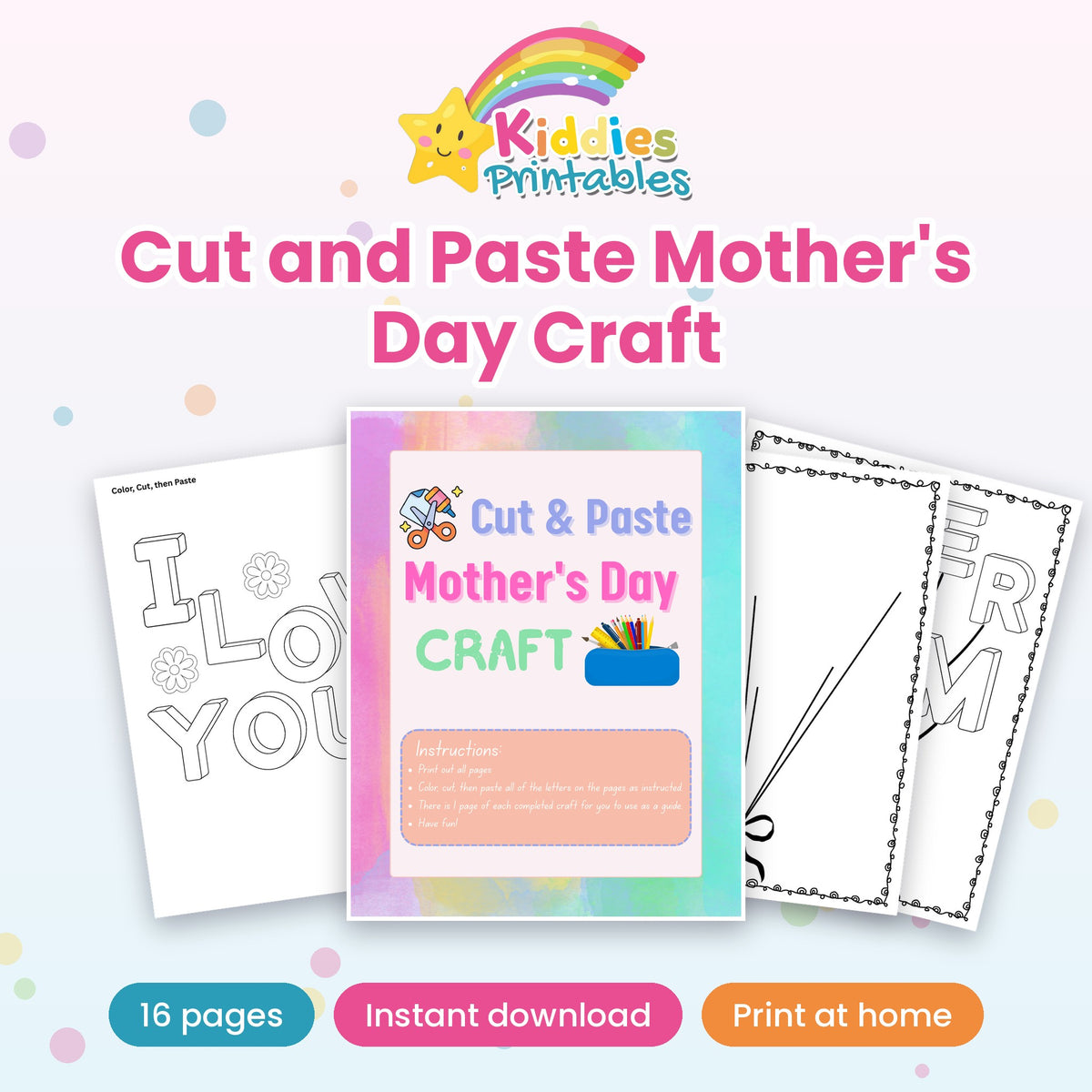 Cut and Paste Mother's Day Craft printable – cover