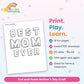 Cut and Paste Mother's Day Craft printable – what's included