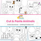 Cut & Paste Animals printable – page collage