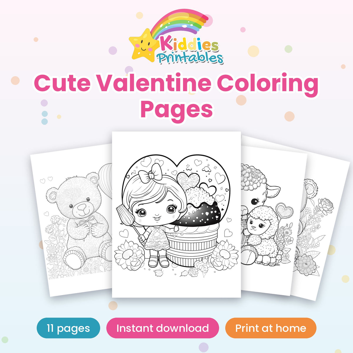 Cute Valentine Coloring Pages printable cover