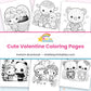 Valentine teddy bear coloring pages collage