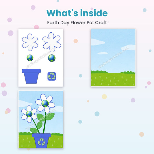 Earth Day Flower Pot Craft printable – inside pages preview