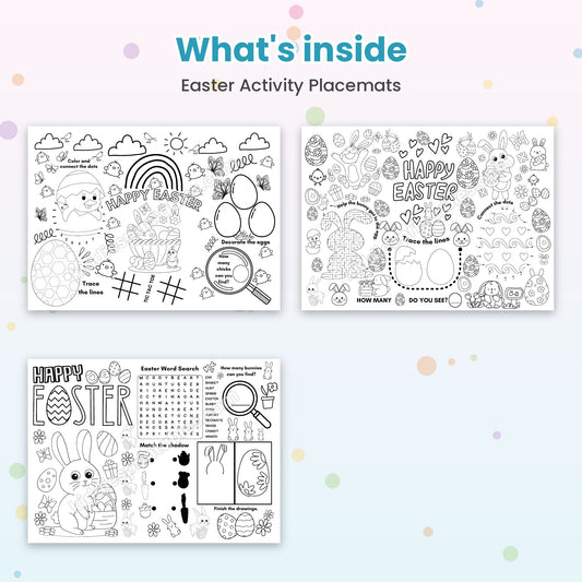 Easter Activity Placemats printable – inside pages preview