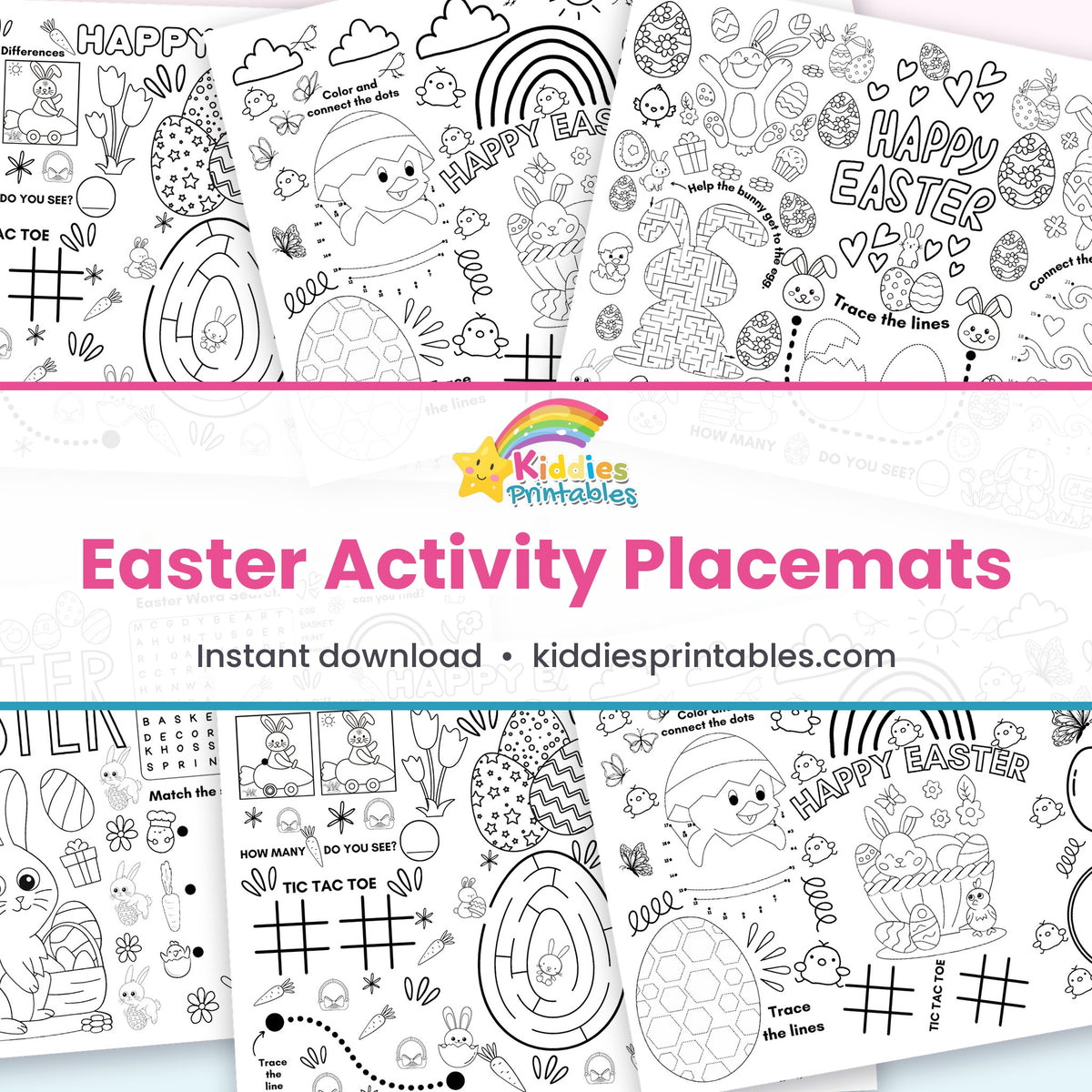 Easter Activity Placemats printable – page collage