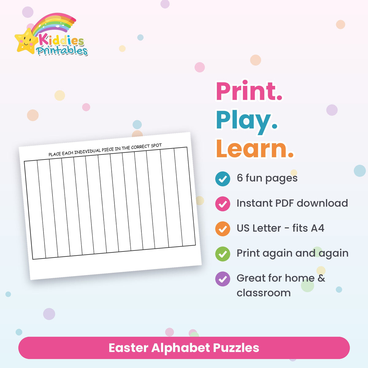 Easter Alphabet Puzzles printable – what's included